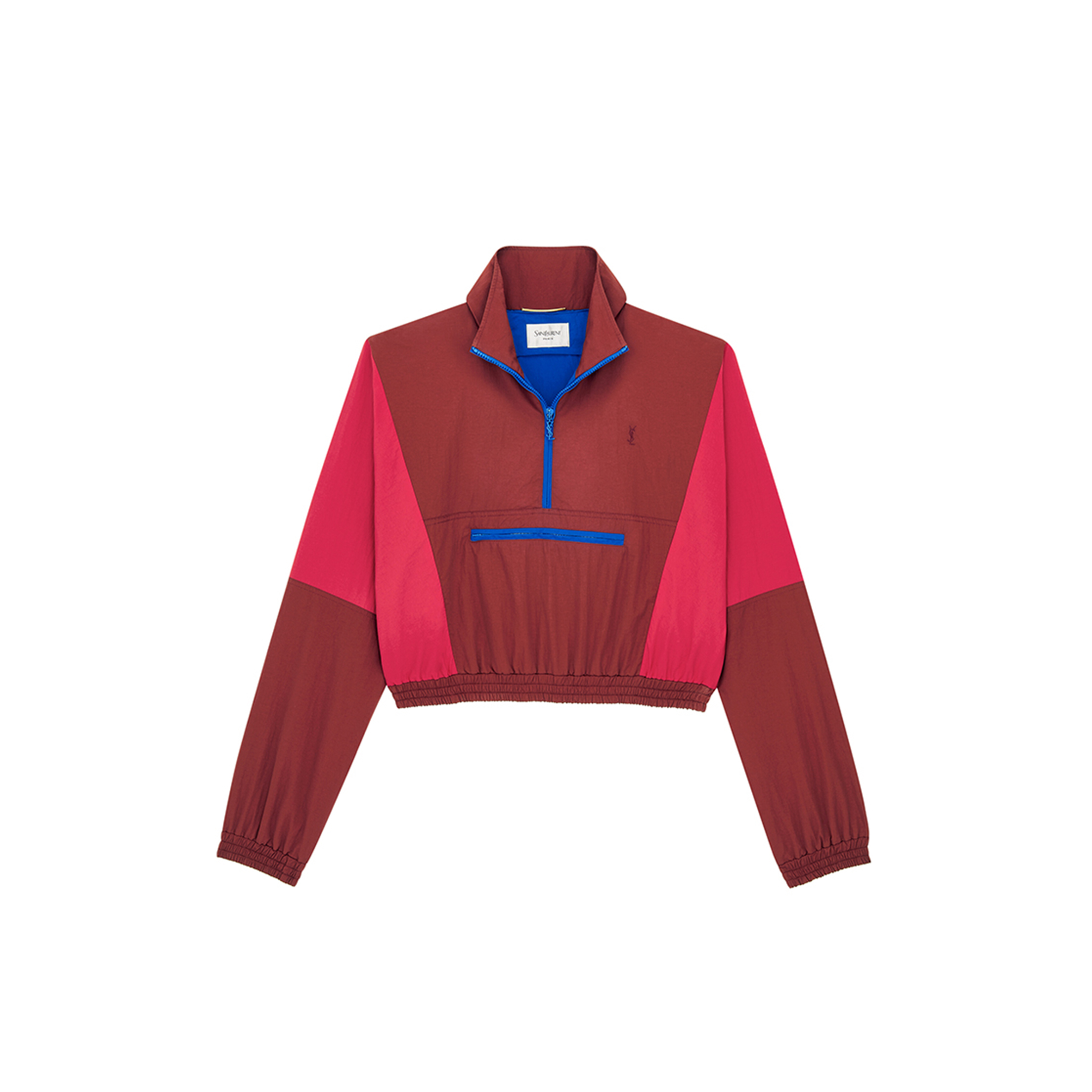 YSL CASSANDRE CROPPED WINDBREAKER IN NYLON FAILLE 860671Y6J186167